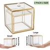 Elegant Glasbomullspinne Förvaringslåda Med Guldaccent Dammtät Transparent Organiserare För Badrum Och Heminredning
