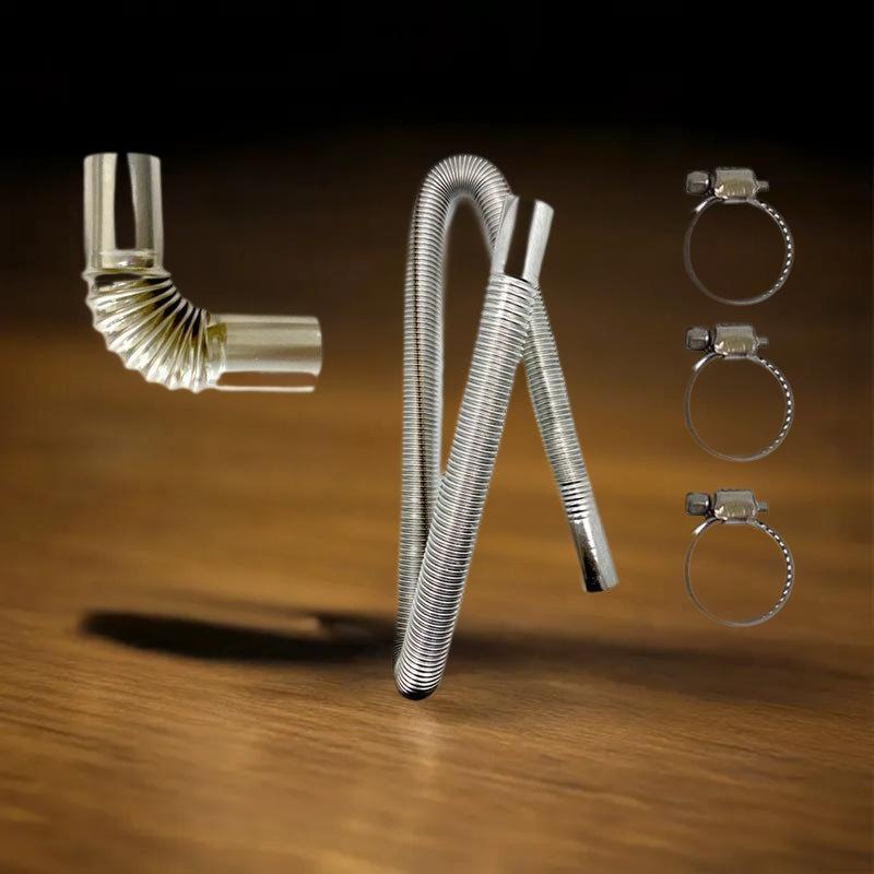 60-300cm Air Parking Heater Stainless Steel Exhaust Pipe Tube Gas Vent Hose With Hose Clamp For Car Heater