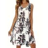 Sleeveless U-Neck Short Sleeved Geometric Print Women'S Dress Dating Versatile Bohemian Style Summer Dress