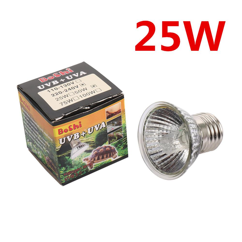 25/50/75W Reptile Lamp Bulb Amphibians Lizards Turtle Basking UVA+UVB 3.0 Light Bulbs Heating Lamp Temperature Controller 1Pc