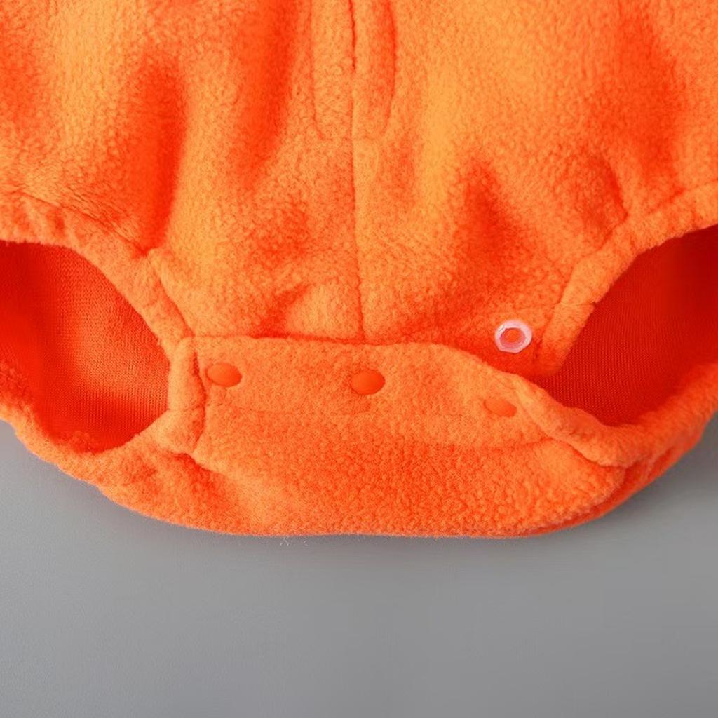 Kids Halloween Pumpkin Hooded Onesie + Footed Leggings Set