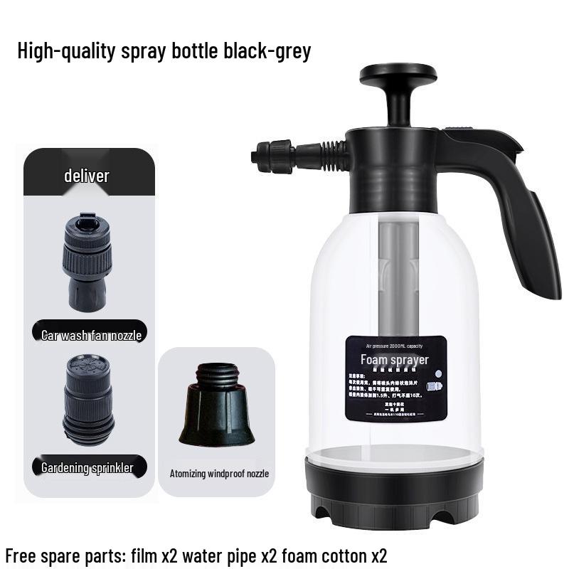 2L High-Pressure Foam Car & Home Sprayer – Manual Air Pump, Transparent Design