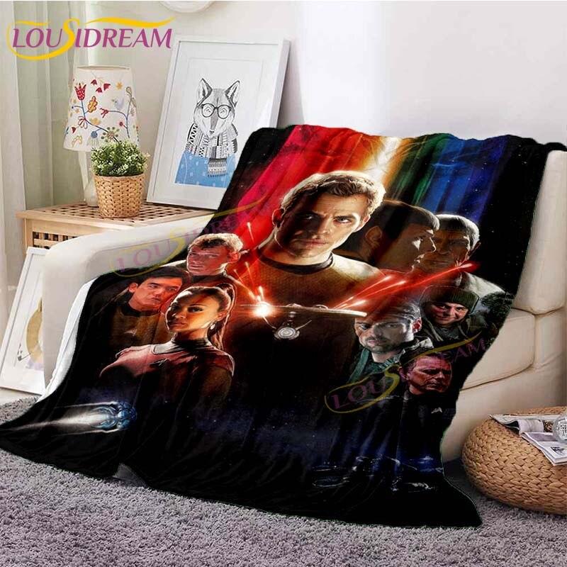 Coperta stampata Star Trek Coperta morbida in flanella Copertura per divano, poltrona di casa Coperte per giovani, bambini Viaggio Peluche Caldo Coperta copriletto