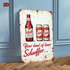 Vintage Schaefer Öl Plåtskylt Retro Pub Väggkonst Metalldekor Hembar Garage Man Cave
