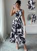 Floral Print One-Shoulder Slit Maxi Dress - Sexy Vacation Style for Spring and Summer