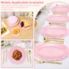 100Pcs Thickened Scalloped Paper Plate Set 7/8.8'' Decorative Scalloped Dinner Plate Disposable Dessert Plate for Wedding Party