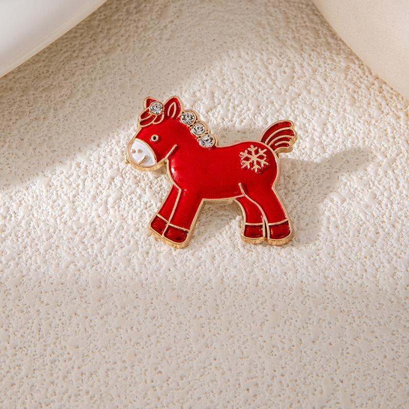 Successful Rocking Horse Brooch Cute Cute Pony Shape Badge Versatile Fashion Badge Pin With Accessories