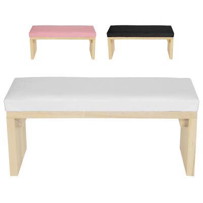 Nail Art Hand Pillow Mat Soft PU Leather Wooden Stand Arm Rest Cushion for Nail Salon