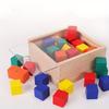 Wooden Box Square Block, Three Dimensional Thinking Puzzle Geometry, Square Three Views, Spatial Children's Math Teaching Aids