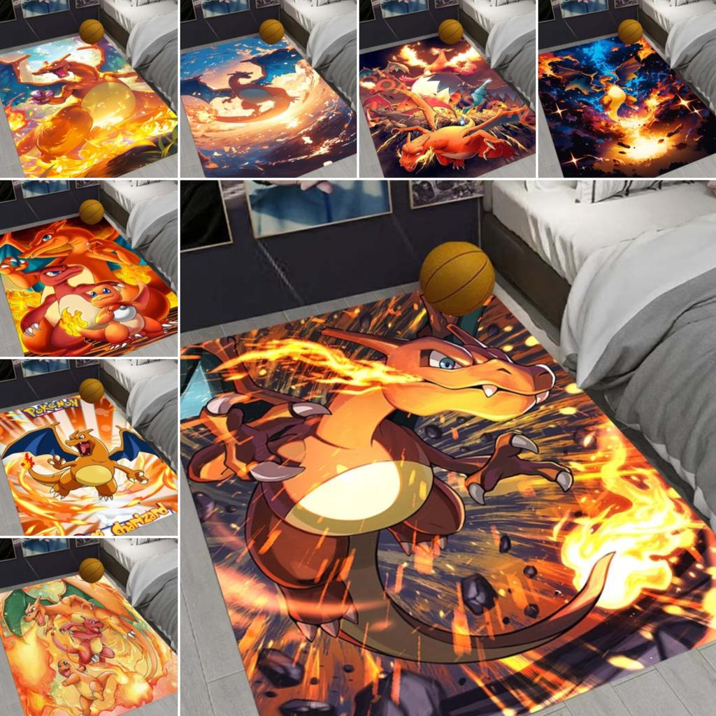 Charizard Charmander Pokemon Living Room Non-Slip Area Rug Soft Carpet for Bedroom Kids Playroom Sofa,Home Decor Doormat Gift-22