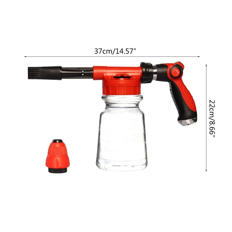 Schaumkanone, Einstellbare Schneeschaumlanze Transparenter Körper, Professioneller Auto-Schaumblaster Niederdruck-Schaumlanze