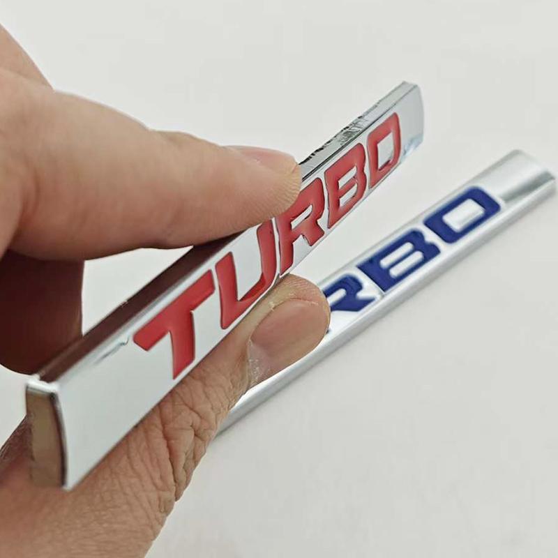 3D Metal Car Letters Turbo Logo Emblem Car Rear Trunk Sticker Fender Side Decals Turbo Badge Auto Accessories