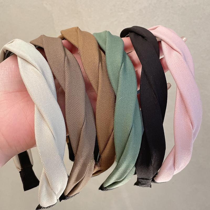 Solid Fabric Wrap Headband for Women Girls Sweet Elegant Headband Simple Hair Hoop Head Band Hair Ornament Fashion Accessories