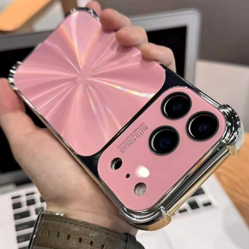 New 6D Colorful Laser Aurora Case For iPhone 13 14 15 16 17 Pro Max Air Soft Bumper Shockproof Glass Camera Hard PC Cover