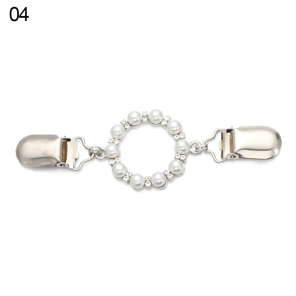 1PC Retro Women Cardigan Sweater Blouse Shawl Clips Shirt Collar Flower Pattern Duck Clip Clasps Fashion Clothing Accessories