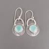 Aqua Chalcedony Gemstone 925 Sterling Silver Jewelry Handmade Earrings 1.30" EE-63-14