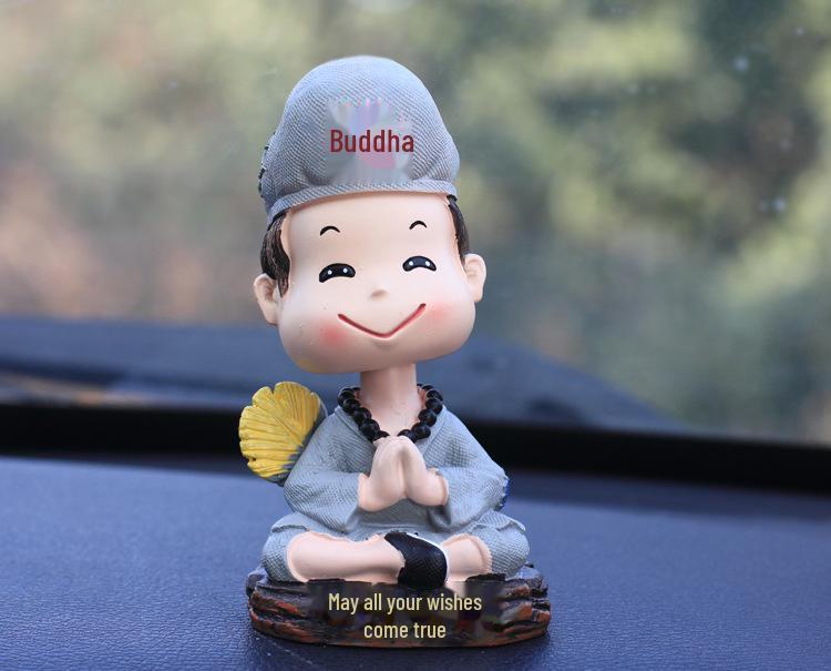 Cute Resin Jigong Monk Shaking Head Car & Home Decoration