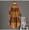 Checkered Shirt Woman Women's Buttoned Shirts Linen Blouses Woman Long Sleeve Shirts for Women Women's Vintage Blouse Elegant