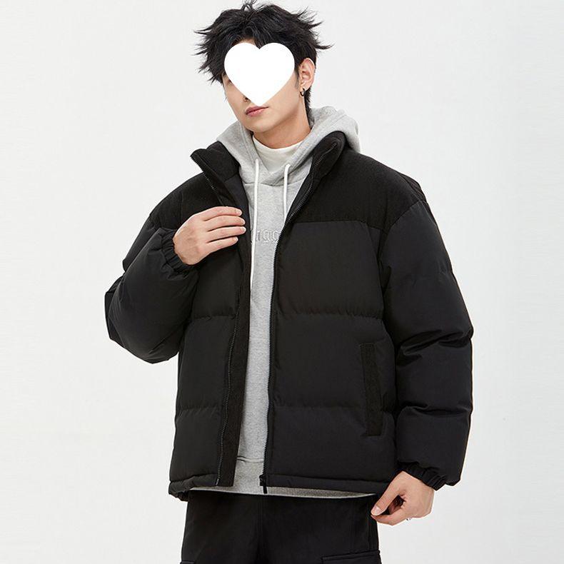 

Winter Unisex Stand Collar Cotton Jacket – Thick, Solid Color, Loose-Fit for Warmth L (Recommended for 55-65 kg)