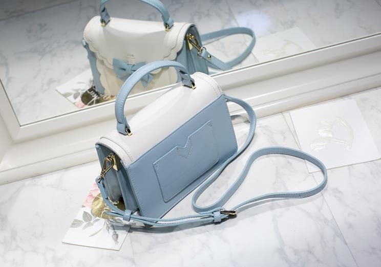 2WAY Schulter-Pochette-Tasche mit eleganter kleiner Umhängetasche Lolita PU Blau [JIANGBOMEI] Tasche, Handtasche, Schleife, Tasche, Student, Cosplay, Leder, Beliebt,