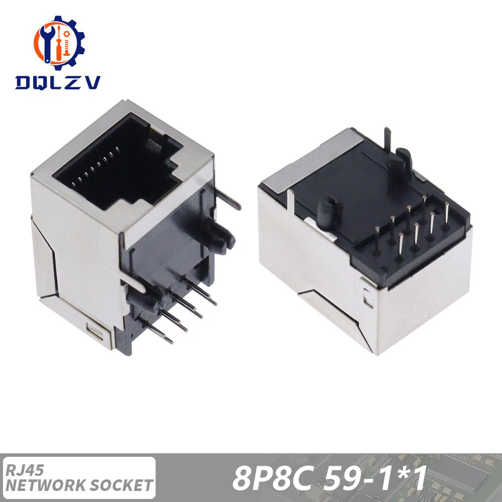 RJ45 1 2 4 6 8 Port Shielded Modular 21MM PCB Jack 8P8C Right Angle Through Hole Pcb Network Connector