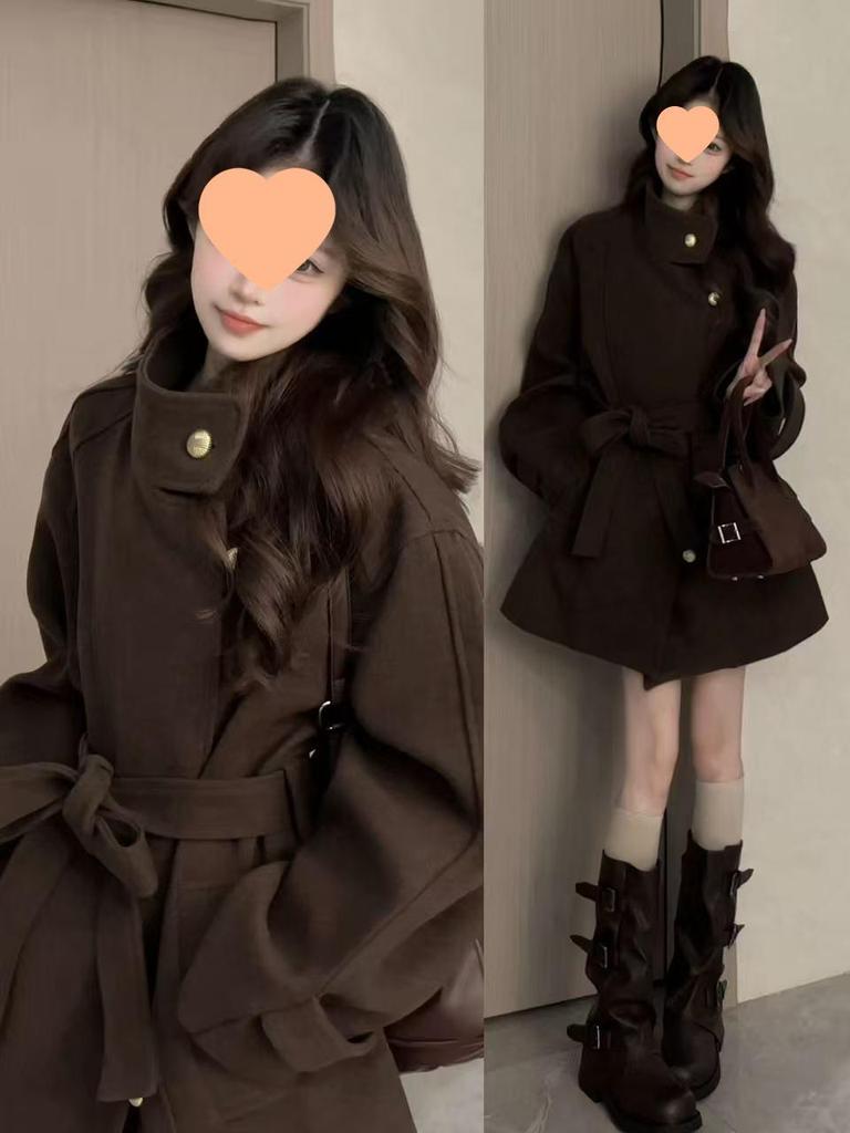 High-Grammage Wool Coat - Korean Style Women's Autumn/Winter 2025 Collection