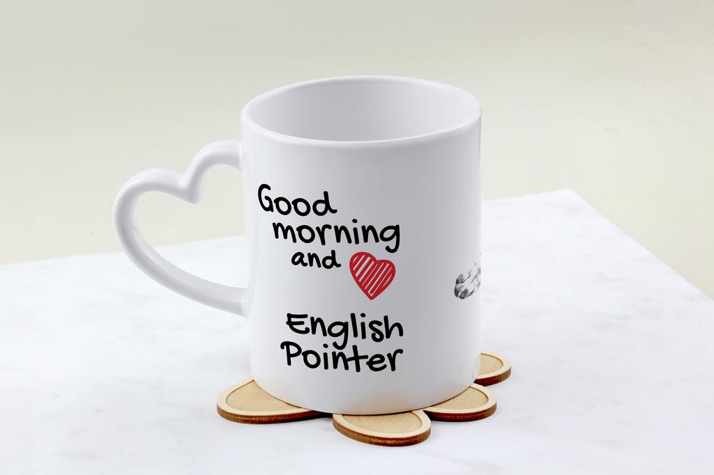 English Pointer I - cup with a dog, adorable cup with a heart-shaped handle, universal gift from the Art-Dog brand