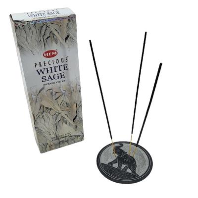 HEM White Sage Incense with Elephant Stone Incense Holder