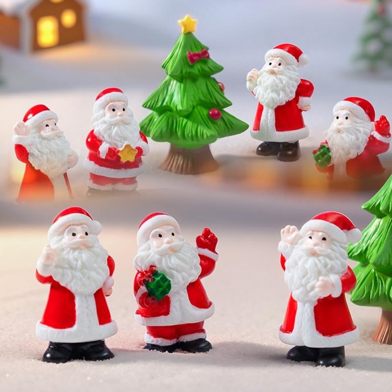 4 ST Detaljerade Jultomtedekorationer Harts Hantverk Festligt Landskapsset Familjevänliga Julgransaccessoarer