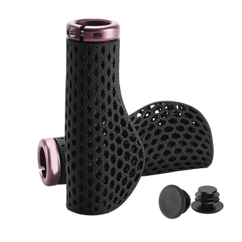 1Pair Breathable Hollow Bicycles Handlebar Grips Shock Absorption Handle Bar Cover Waterproof Mountain Bike Grips