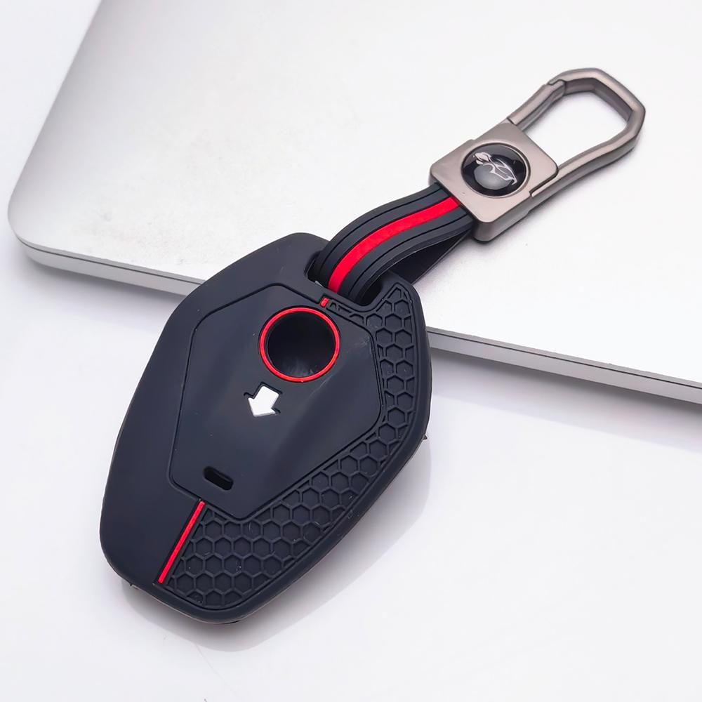 Key Fob Cover for BMW R1250GS R1200GS ADV with Keychain Anti-Scratch Surface Shockproof Structure Soft Grip Texture Easy Install Design