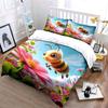 Colorful Bee-Themed Decoration Set Exquisite Three-Piece Bedding Set Gift For Kids And Adults