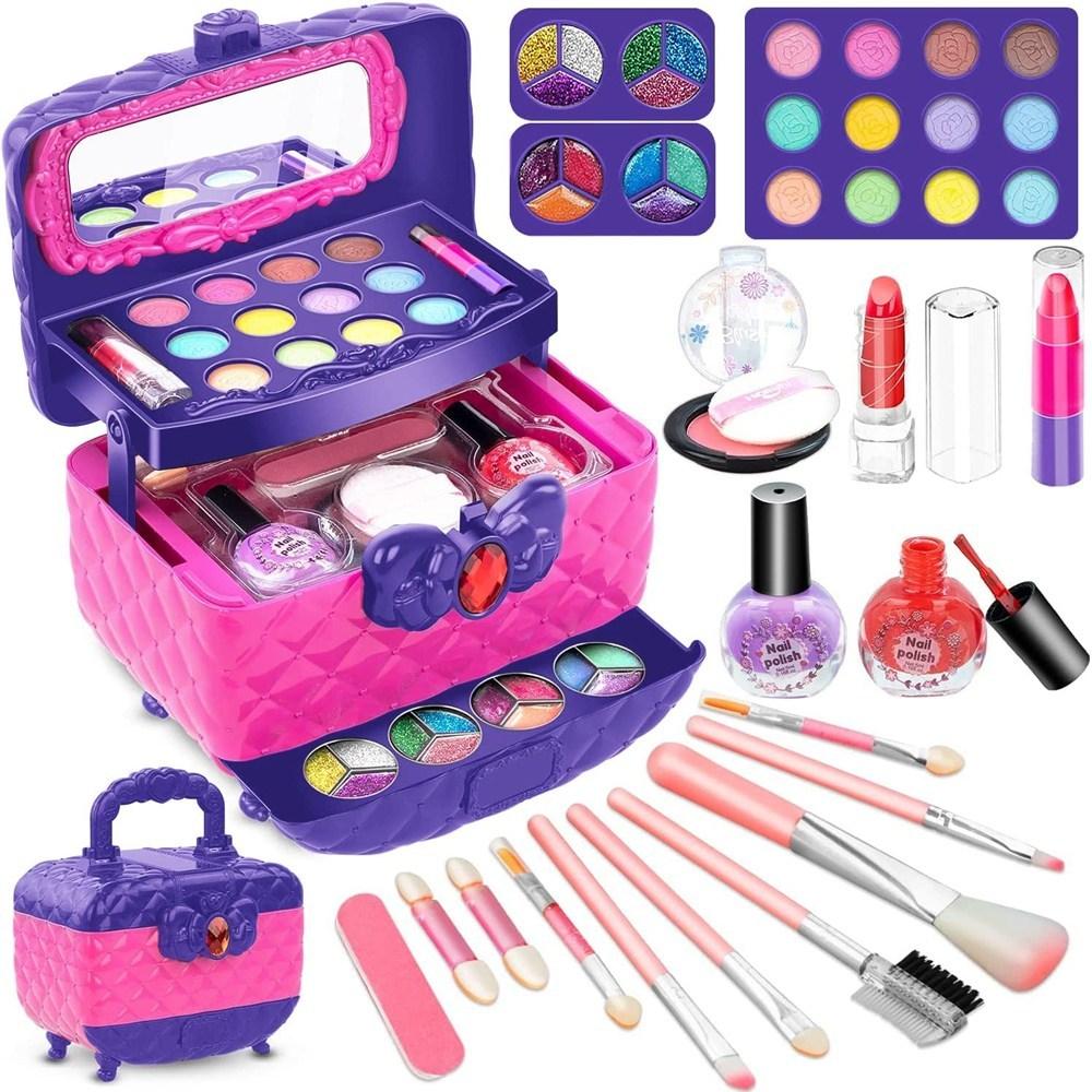 Zestaw kosmetyczek dla dzieci, 41 elementów, 3-poziomowa torba, prezent świąteczny dla siostrzeńca i jego urodzin
