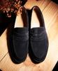 Brenowelt Cambridge Y-Tip Suede Navy Penny Loafers