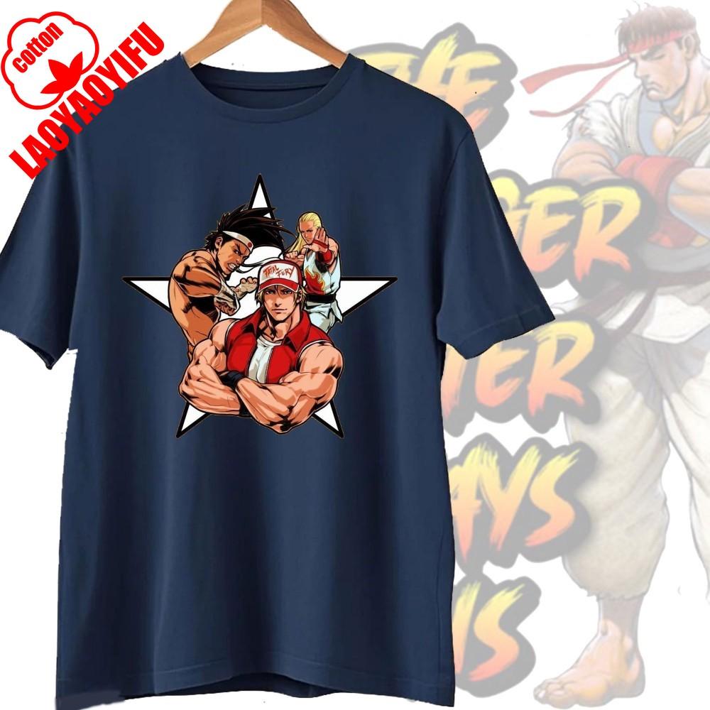 Street Fighter Chun-Li Ryu Printed Y2K New Couple Cotton T-Shirts Men Women Streetwear Casual Harajuku Retro Unisex Tee Top