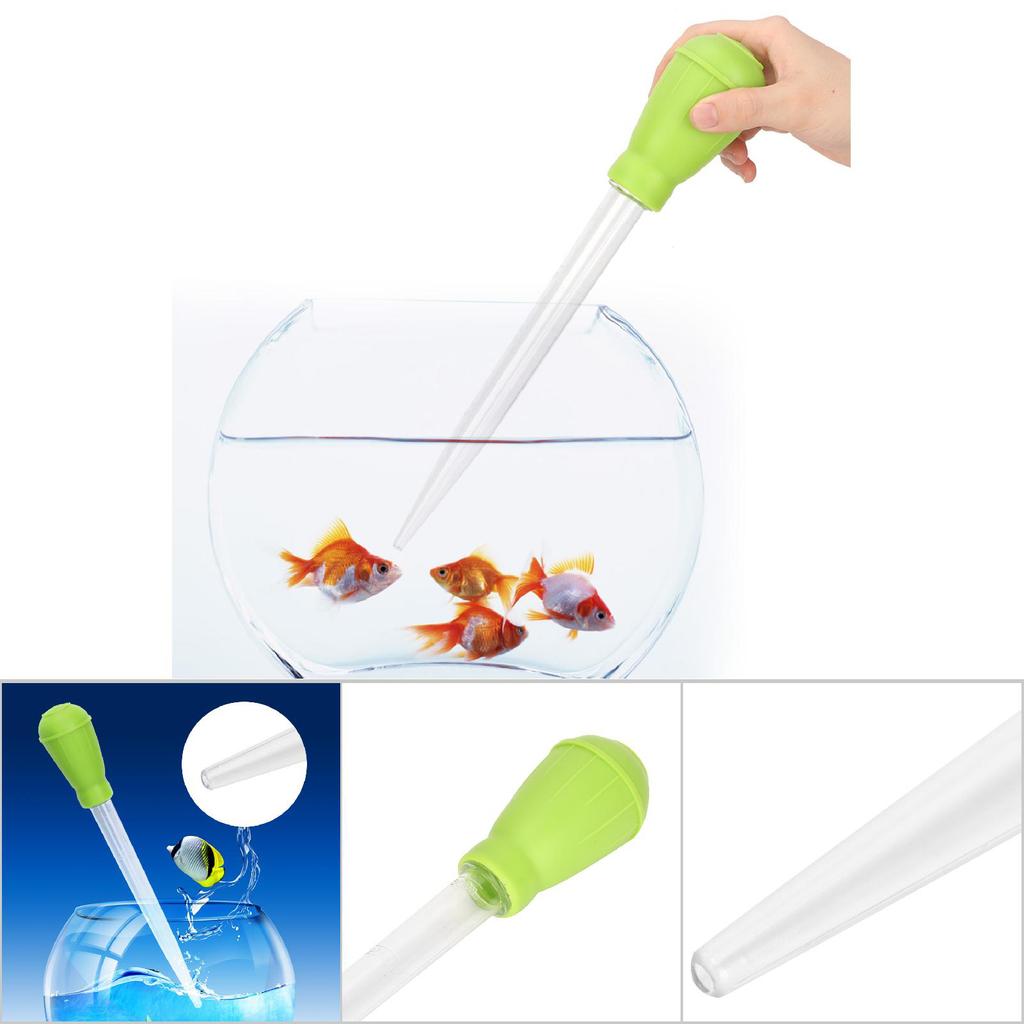 Mini Manual Water Changer Small Fish Tank Suction Pipe Pump Clean Device (Green)
