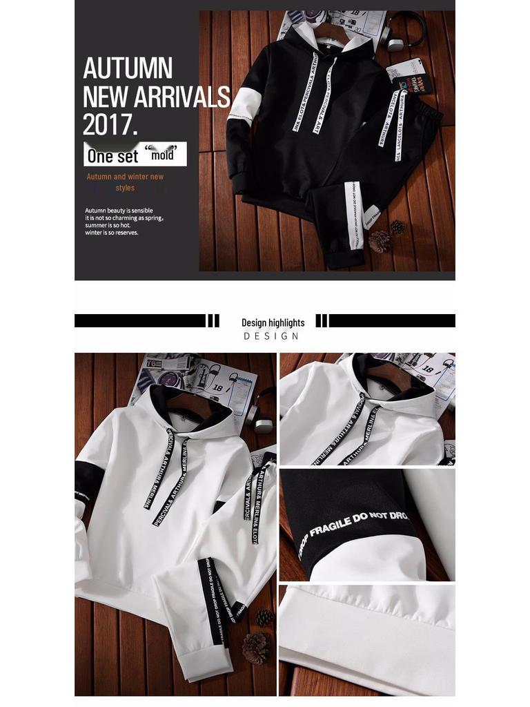 Herren Frühling & Herbst Lässige Koreanischer Stil Kapuzenpullover Sportanzüge