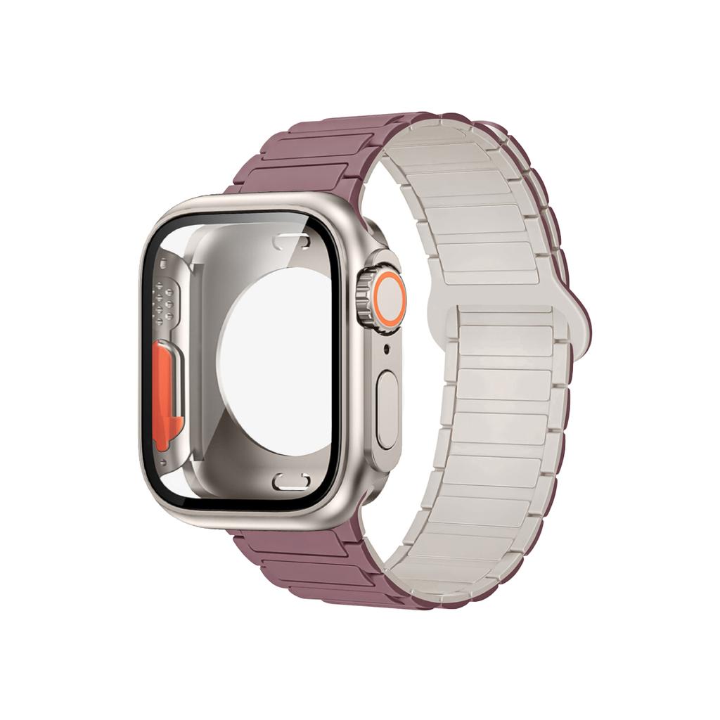 Magnetic Strap+Full Cover Case For Apple Watch S11 10-46/42mm 45 44 40 41mm Frame+Bracelet For Iwatch Series 11 10 9 8 7 6 SE