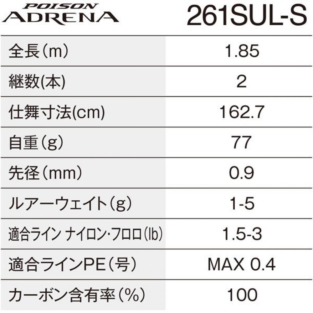 Shimano 24 PoiSon Adrena 261Sul S buS Rod 276438