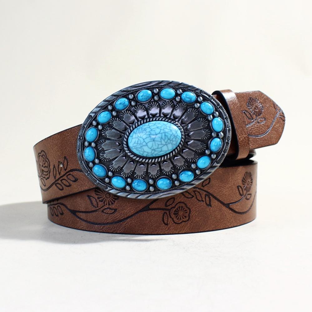 Western Denim Bohemian Belt Male Vintage Court Belt Unisex