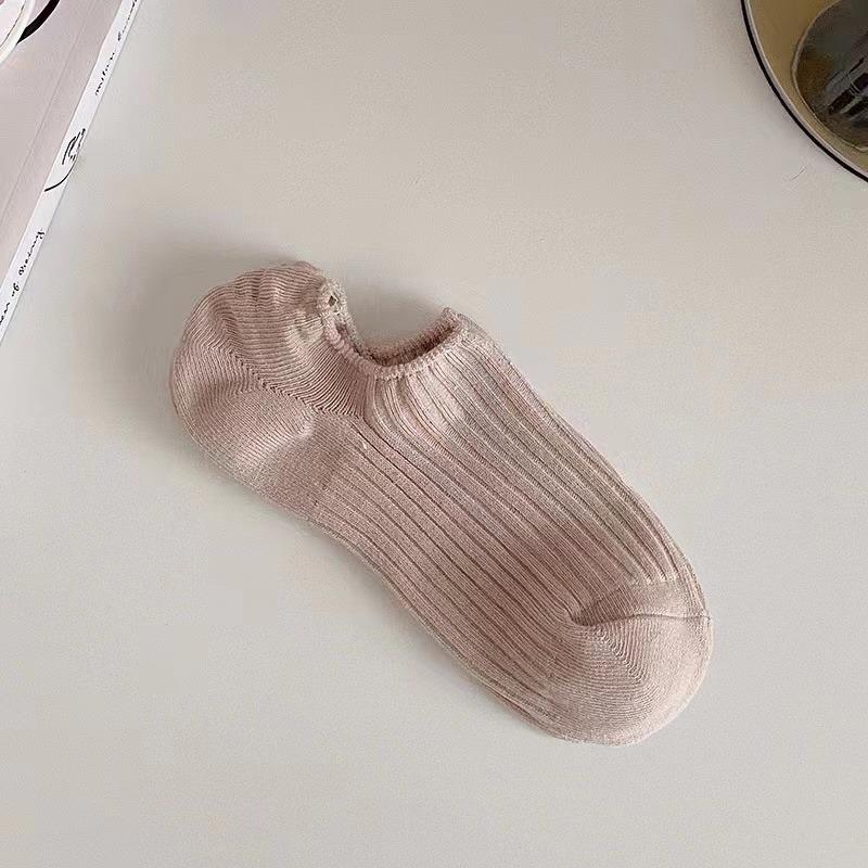5 Pairs No Show Solid Boat Men Socks,Simple & Breathable Unisex Ankle Socks,Women's Stockings&Black Low Tube Cute Socks