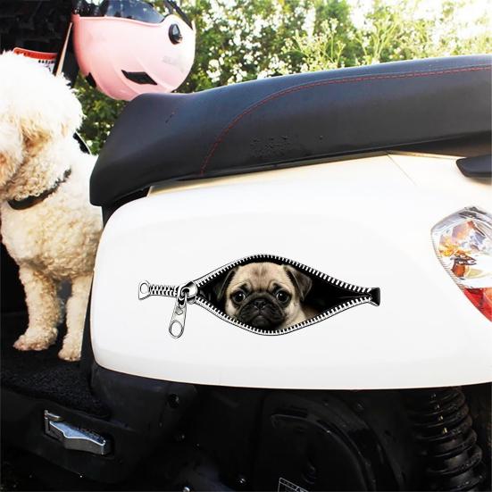 Creative Zipper Car Stickers Weatherproof Scratch Cover Decal High-Definition Printing Realistic Patterns Easy To Apply and Remove Sticker Decoration