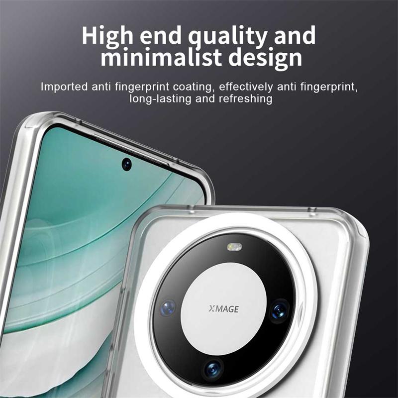 For Huawei Mate 60 Pro Case Cover Huawei Mate 60 Pro Capas Transparent Annular Magnetic Matte Clear Fundas Huawei Mate 60 Pro
