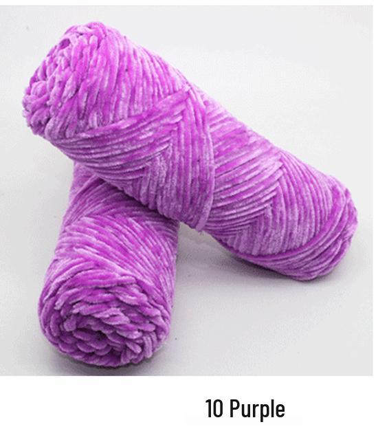 Chenille Goldenes Samt Mehrfarbiges Garn für DIY Handstricken, Mittlere Dicke, Glänzendes Finish