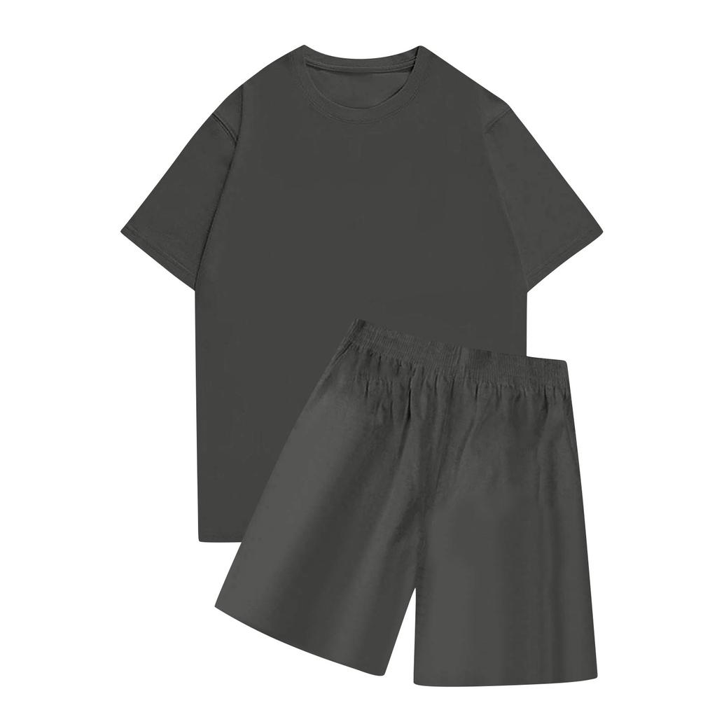 Conjuntos de Dos Piezas Para Mujer Camisas Casuales de Manga Corta y Pantalones Cortos