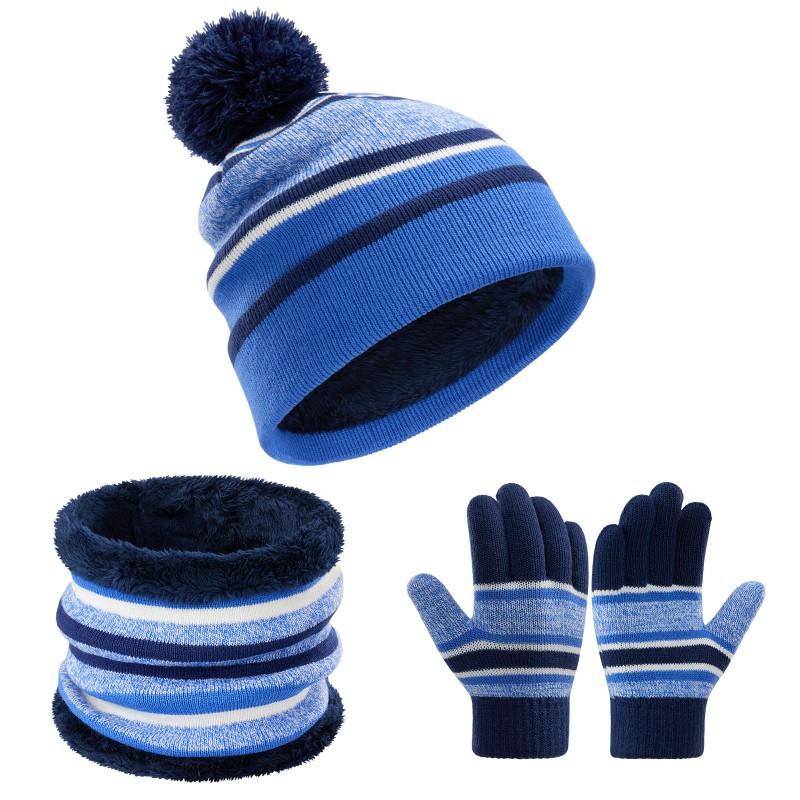 Kids Winter Warm 3-Piece Set: Knit Hat Scarf Gloves Boys Girls - Acrylic Sweet Style Letter Print