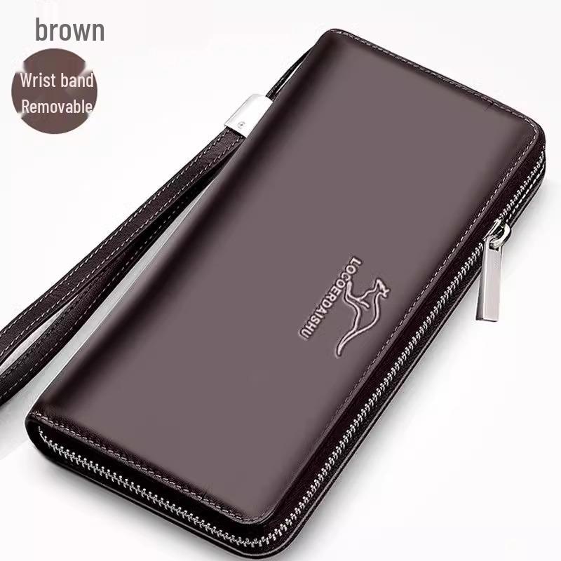 Men's Long Style Zipper Wallet - Business, Multi-Card Slot, Large Capacity