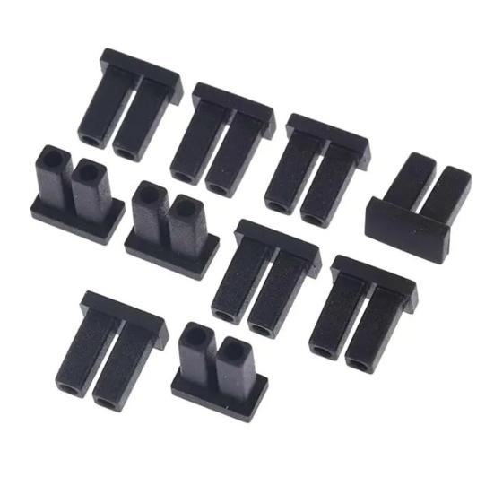10Pcs LC Dust Caps SFP XFP SFP+ Fiber Optic Optical Transceiver Module Duplex LC Black Rubber Anti-Dust Covers Protectors Guards