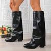 New Women's Shoes: Pointed-toe Thigh-high Straight Thigh-high Boots, Plus-size Chunk-heeled Boots, and Women's Boots