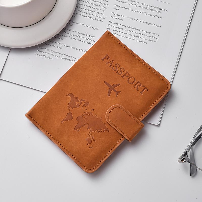 PU Leather Passport Holder with Magnetic Snap Closure, RFID Protection, and Anti-Theft Features – Durable Multifunctional Document Wallet
